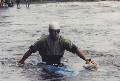 Brian Sites heads for the eddy line
